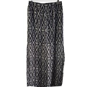 MAURICES Black White Geometric Print Sheer Maxi Skirt Beach Cover Up Small